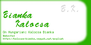 bianka kalocsa business card